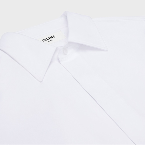 CELINE MEN’S 2024 LOOSE SHIRT IN COTTON POPLIN WHITE SIZE 38 - Picture 3 of 12